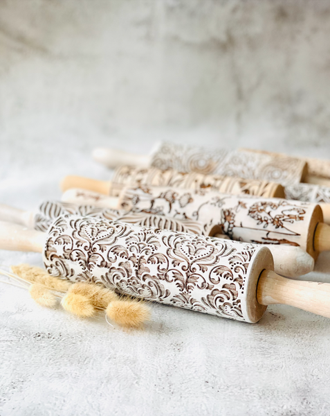 Using Wooden Rolling Pins for Texturing Clay