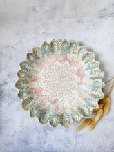 Load image into Gallery viewer, Handmade Ceramic Round Peacock Feather Platter
