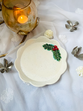 Load image into Gallery viewer, Handmade Ceramic Holly Leaf Plate
