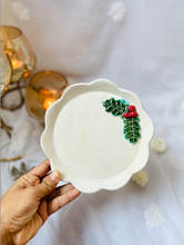 Load image into Gallery viewer, Handmade Ceramic Holly Leaf Plate
