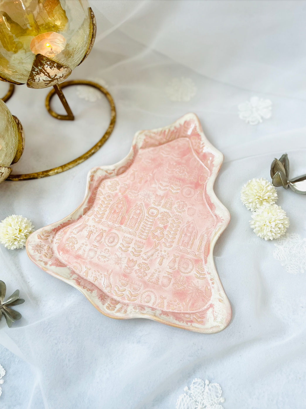 Handmade Ceramic Christmas Tree Platter