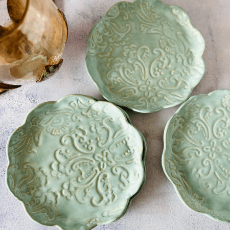 Handmade Ceramic Appetiser Plates- Set of 6