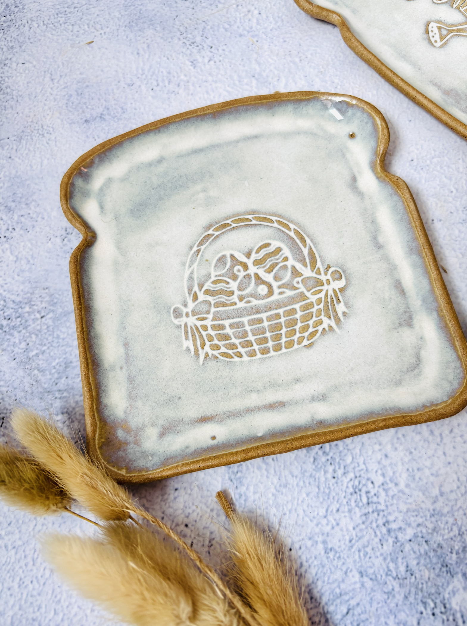Handmade Ceramic Toaster Holder with Bread Plates (Set of 4) - Image 10
