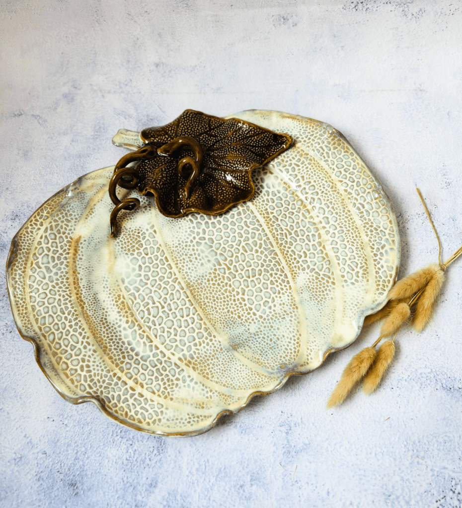 Handmade Ceramic Pumpkin Platter- Large