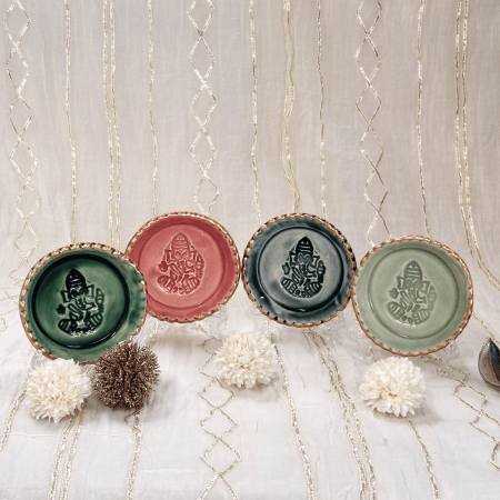 Diwali Special: Handcrafted Ganesha Trinket Dish with Stand