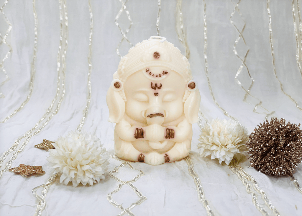 Diwali Special:  Hand-Poured Fragrant Soy Wax Ganesha Candle